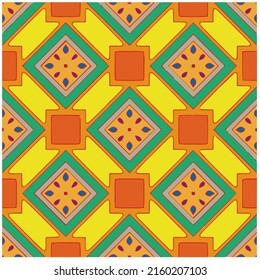 Vintage-Hintergrund mit Wiederholungsmustern.Perfekt für Mode, Stoffdesign, süße Stoffe, auf Tapete, Wickelpapier, Stoffe und Wohnungsdekor.Nahtlose abstrakte mehrfarbige Muster.