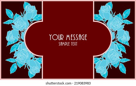 Floral vintage business card, invitation or announcement