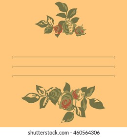 floral vintage business cards, invitations or announcements.