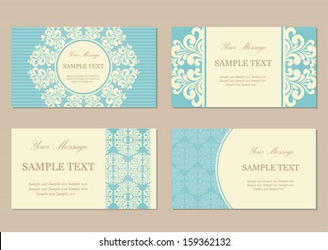 Floral vintage business or invitation cards