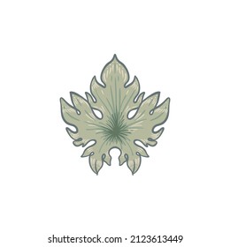 Floral vintage element. Enchanted Vintage Flowers.  Arts and Crafts movement inspired. Vector design element. Isolated on white.