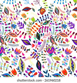 Floral vintage flower pattern. Vector illustration. EPS
