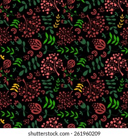 Floral vintage flower seamless pattern. Vector illustration. EPS