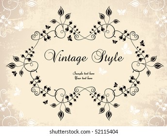 floral vintage frame