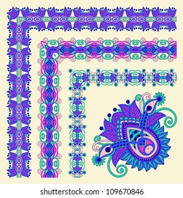 floral vintage frame design. Vector set. All components are easy editable