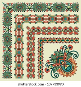 floral vintage frame design. Vector set. All components are easy editable