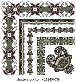 floral vintage frame design. Vector set. All components are easy editable