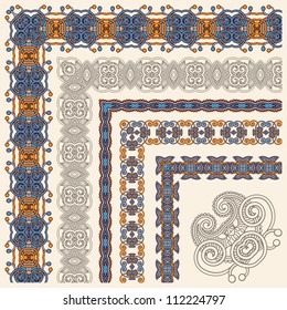 floral vintage frame design. Vector set. All components are easy editable