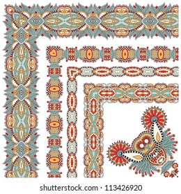 floral vintage frame design. Vector set. All components are easy editable