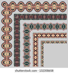 floral vintage frame design. Vector set. All components are easy editable