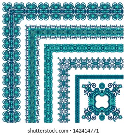 floral vintage frame design. Vector set. All components are easy editable