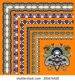 floral vintage frame design. Vector set. All components are easy editable
