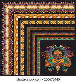 floral vintage frame design. Vector set. All components are easy editable