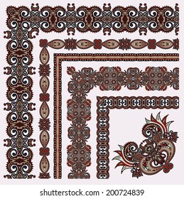 floral vintage frame design. Vector set. All components are easy editable