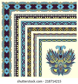 floral vintage frame design. Vector set. All components are easy editable