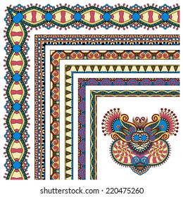 floral vintage frame design. Vector set. All components are easy editable
