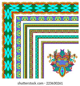 floral vintage frame design. Vector set. All components are easy editable.Vector illustration