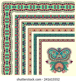 floral vintage frame design. Vector set. All components are easy editable.Vector illustration