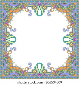 floral vintage frame, ukrainian ethnic style