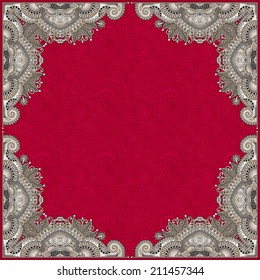 floral vintage frame, ukrainian ethnic style