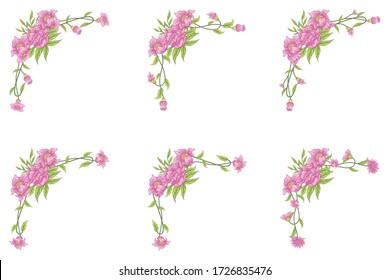 FLoral Vintage Hand Drawn Wedding Vector Ornaments Frames