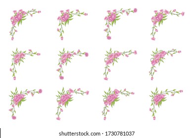 FLoral Vintage Hand Drawn Wedding Vector Ornaments Frames