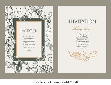 Floral  vintage invitation