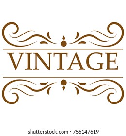 floral vintage logo. vector illustration