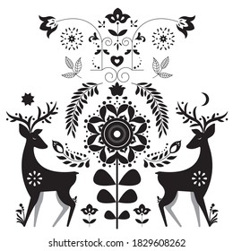 Floral vintage ornate element design.