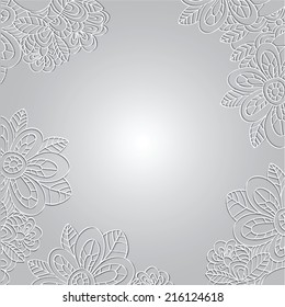 Floral vintage  pattern on light background - vector