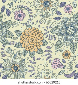 Floral vintage seamless pattern