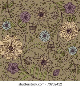 Floral vintage seamless pattern