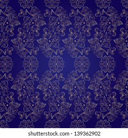 Floral vintage seamless pattern on violet background. Vector illustration.