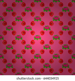Floral vintage seamless pattern on a pink background. Cute vector poppy flowers print. Vector illustration.