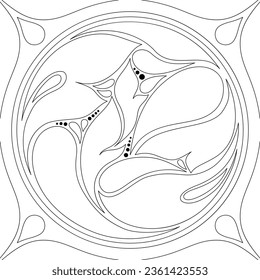Floral Vintage Seamless Pattern in Paisley Style. Decorative Composition with Natural Motifs. Abstract Ornate Art. Vector Contour Illustration Coloring Book Page