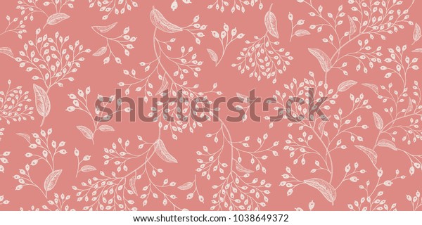 Floral vintage seamless pattern. Pink and white. Oriental style. Vector illustration art. For design textiles, paper, wallpaper.