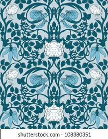 Floral vintage seamless pattern for retro wallpapers