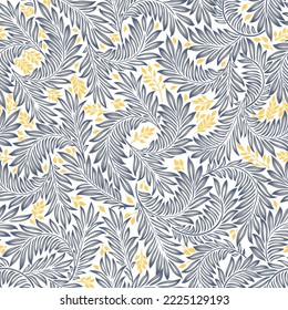 Floral vintage seamless pattern for retro wallpapers. Enchanted Vintage Flowers.  Arts and Crafts movement inspired. Design for wrapping paper, wallpaper, fabrics and fashion clothes.