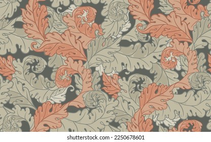 Floral vintage seamless pattern for retro wallpapers. Enchanted Vintage Flowers.  Arts and Crafts movement inspired. Design for wrapping paper, wallpaper, fabrics and fashion clothes.