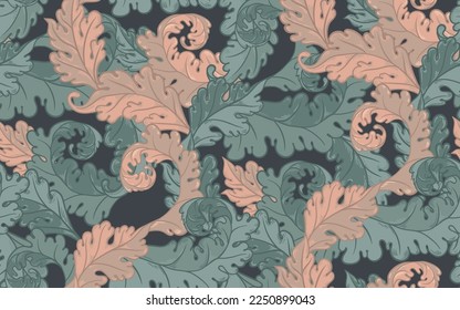 Blumenvintage nahtloses Muster für Retro-Wallpaper. Zauberhafte Vintage-Blumen.  Die Bewegung für Kunst und Handwerk inspirierte. Design für Wickelpapier, Tapete, Stoffe und Modebekleidung.