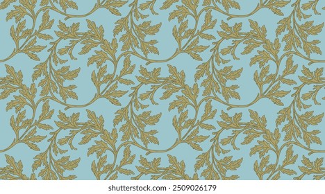 Padrão sem emenda vintage floral para papéis de parede retro. Encantado Flores Vintage.  O movimento das artes e ofícios é inspirado. Design para embrulhar papel, papel de parede, tecidos e roupas de moda.