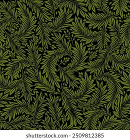 Floral vintage seamless pattern for retro wallpapers. Enchanted Vintage Flowers. Arts and Crafts movement inspired. Design for wrapping paper, wallpaper