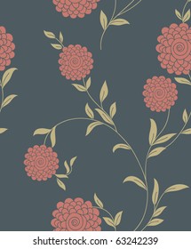 Floral vintage seamless pattern for retro wallpapers