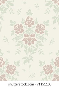 Floral vintage seamless pattern for retro wallpapers