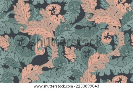 Floral vintage seamless pattern for retro wallpapers. Enchanted Vintage Flowers.  Arts and Crafts movement inspired. Design for wrapping paper, wallpaper, fabrics and fashion clothes.