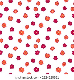 Floral vintage seamless pattern. Vector background. Hippie flower power retro textile print. Groovy wallpaper.