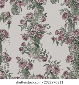 Floral vintage seamless pattern vector illustration artistic style , Design for fashion , fabric, textile, wallpaper, wrapping and all prints