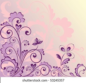 Floral violet background