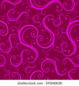 Floral violet seamless pattern. Retro background for wrapper. Vector illustration