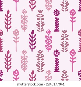 Floral viva magenta seamless vector pattern. Color of the year girly flower pattern.